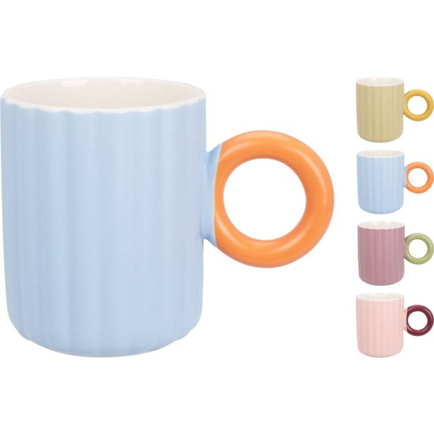 SKODELICA / LONČEK EH 370 ML Z IZRAZITIM ROČAJ. RAZLIČNE BARVE PORCELAN