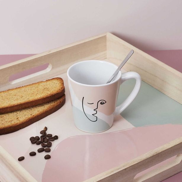 SKODELICA / LONČEK HOME DECO 300 ML DEKOR OBRAZ PORCELAN