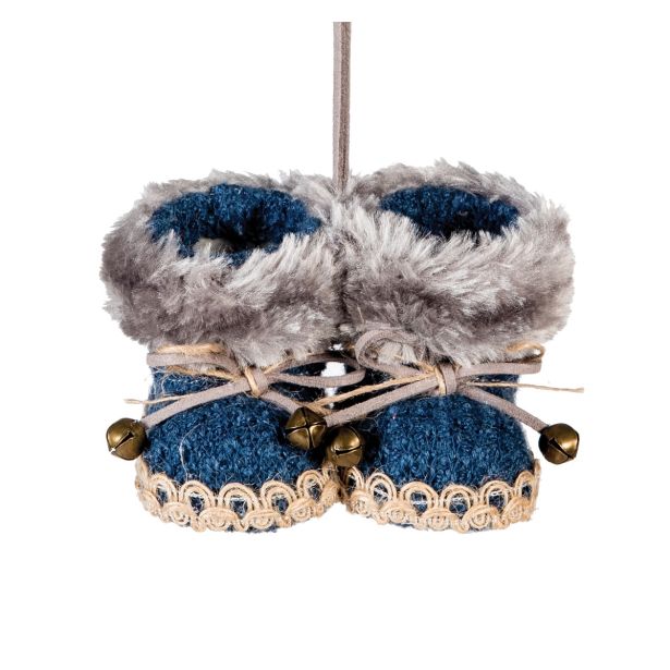 OKRASEK ZA JELKO GLOSSTYLE ŠKORNJI MODRI 7 CM VIŠINE