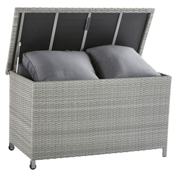 SKRINA DAVOS FIX WHEELS WICKER-ALU GREY 120X60X68