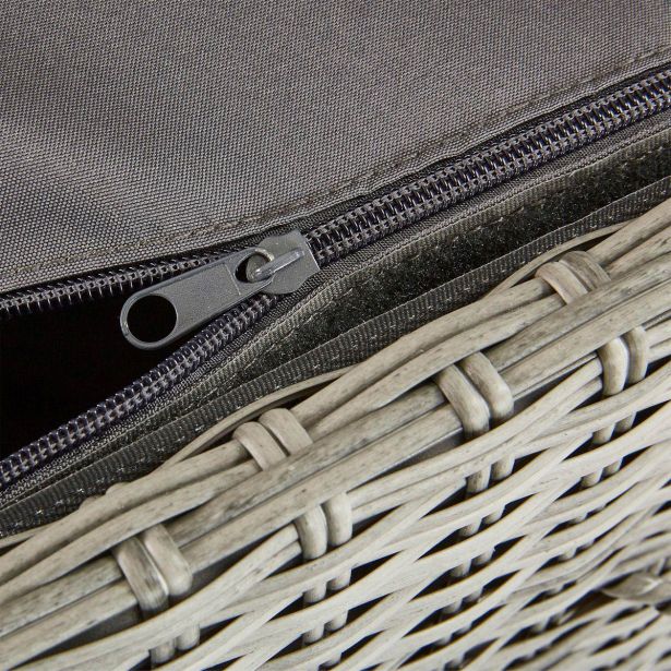 SKRINA DAVOS FIX WHEELS WICKER-ALU GREY 120X60X68