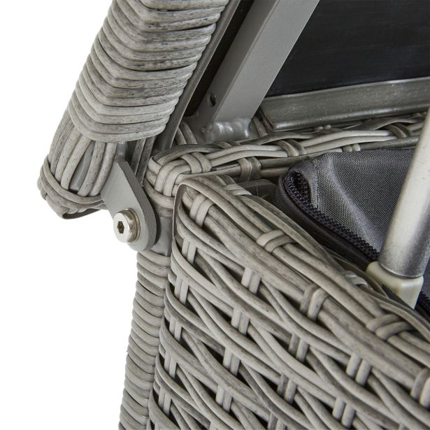 SKRINA DAVOS FIX WHEELS WICKER-ALU GREY 120X60X68