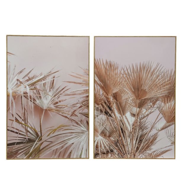 SLIKA DECORIS SLIKA 2 VZORCA PALMOVIH LISTOV SORT, 40 X 60CM