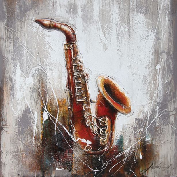 SLIKA BIVA GLASBILO 80X80 CM 3D RAZLIČNA DEKORJA