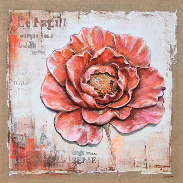 SLIKA BIVA ROŽA 80X80 CM 3D RAZLIČNA DEKORJA