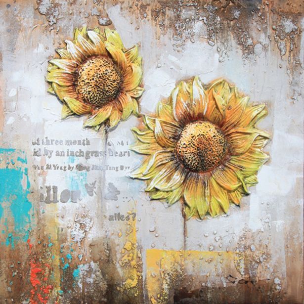 SLIKA BIVA SONČNICE 80X80 CM 3D RAZLIČNA DEKORJA