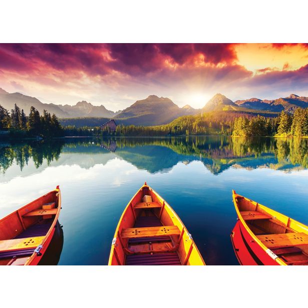 SLIKA CZ ČOLNI NA JEZERU 136 X 98 CM