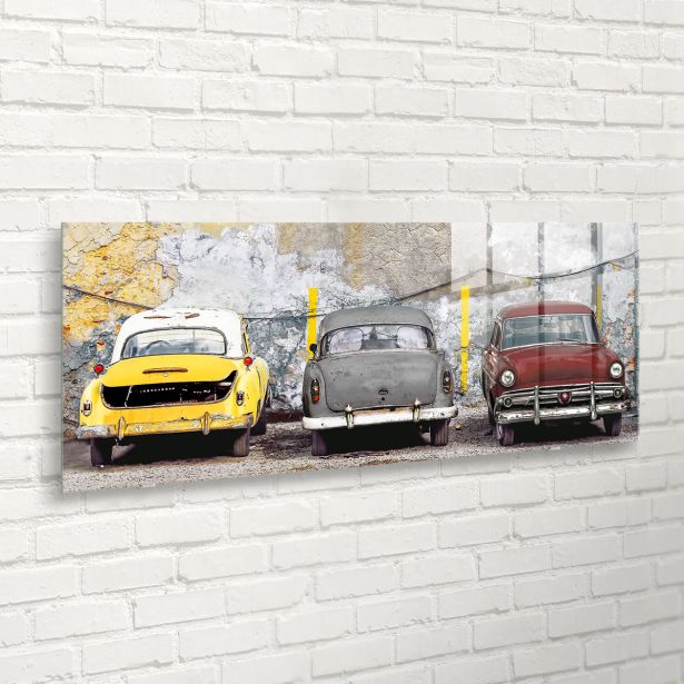 SLIKA STYLER COLORFUL CARS STEKLENA 50X125 GL341