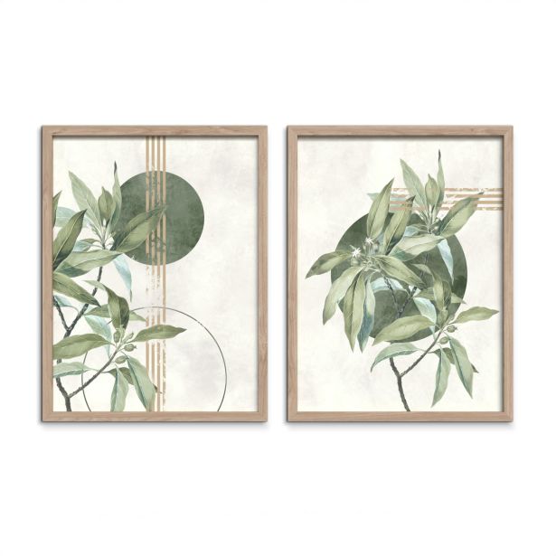 SLIKA STYLER GREEN DVOJNA Z OKVIRJEM 30X40 FR381