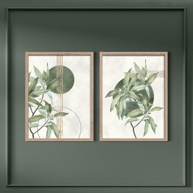 SLIKA STYLER GREEN DVOJNA Z OKVIRJEM 30X40 FR381