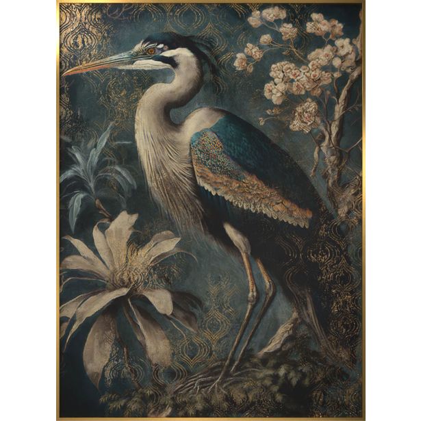 SLIKA STYLER GREEN HERON Z OKVIRJEM 50X70 AB234