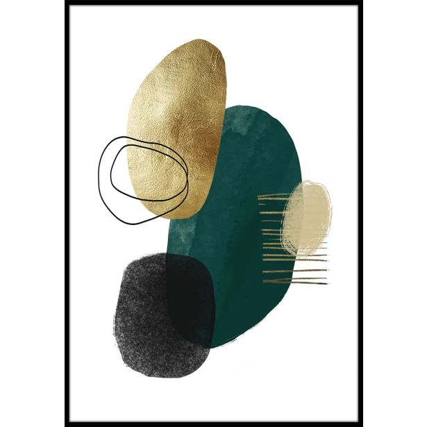 SLIKA STYLER GREEN SHAPE Z OKVIRJEM 50X70 AB111