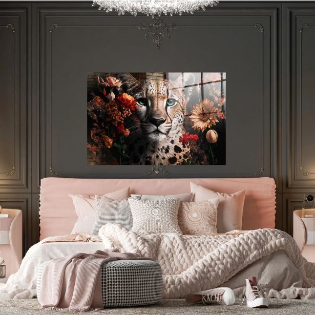 SLIKA STYLER LEO FLOWER STEKLENA 80X120 GL450