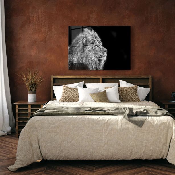 SLIKA STYLER LION SILVER STEKLENA 70X100 GL104