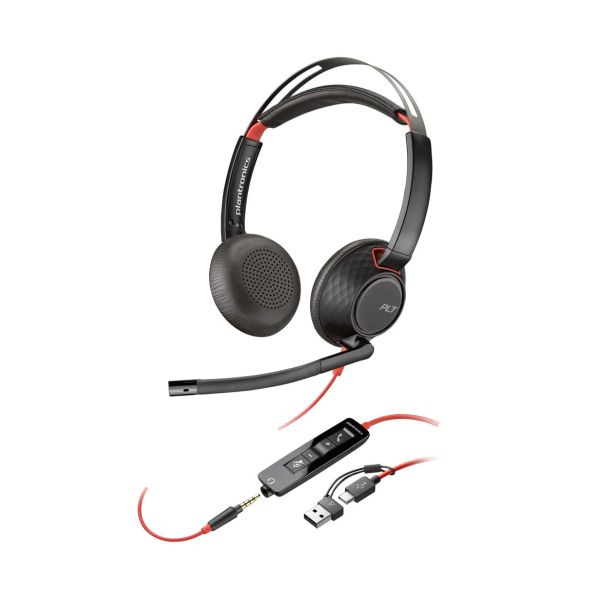 SLUŠALKE HP POLY BLACKWIRE 5220 STEREO/USB-C/ADAPTER