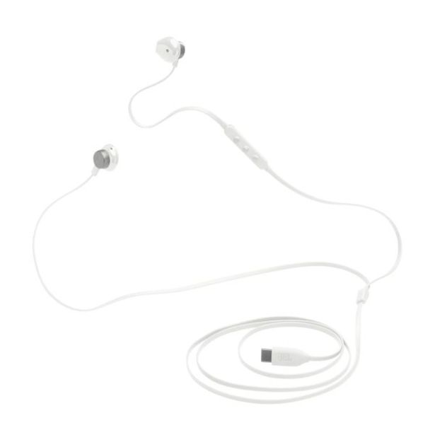 SLUŠALKE JBL T305C USB-C BELE
