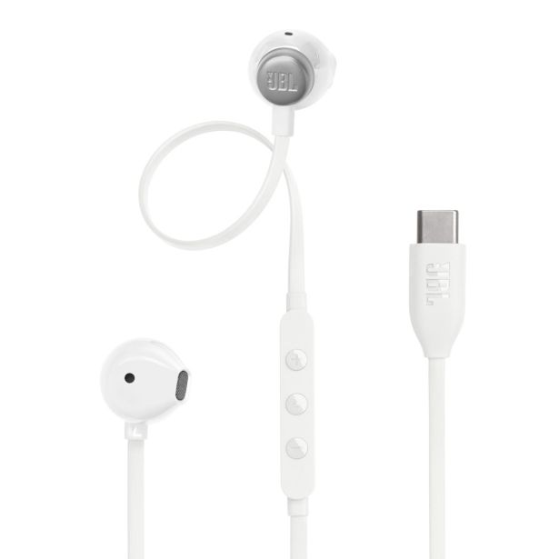 SLUŠALKE JBL T305C USB-C BELE