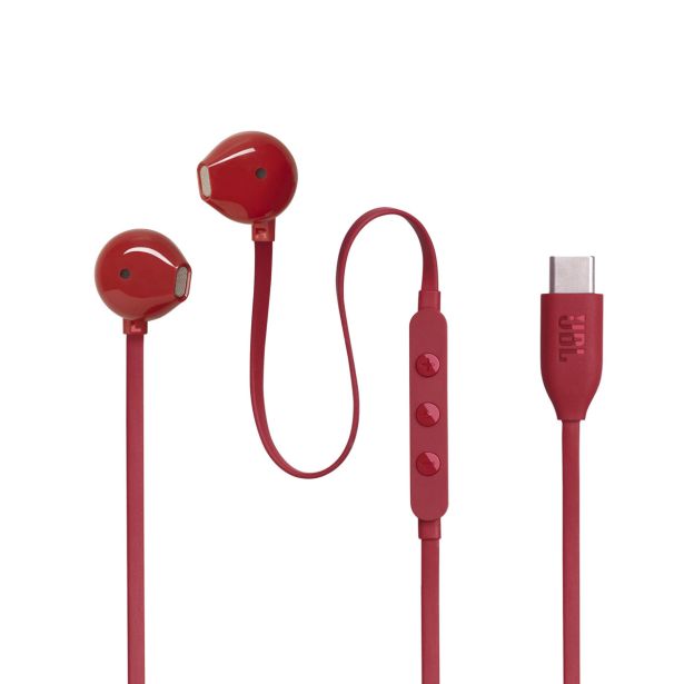 SLUŠALKE JBL T305C USB-C RDEČE