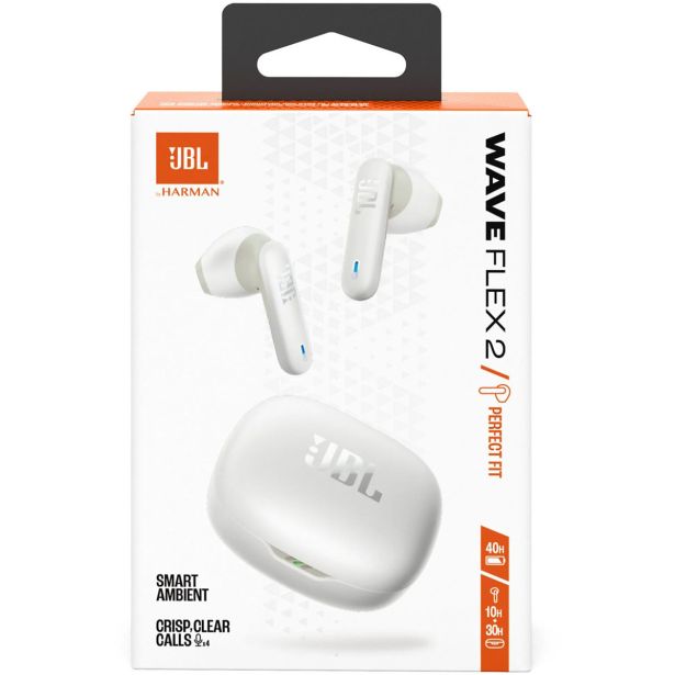 SLUŠALKE JBL VIBE FLEX 2 BELA