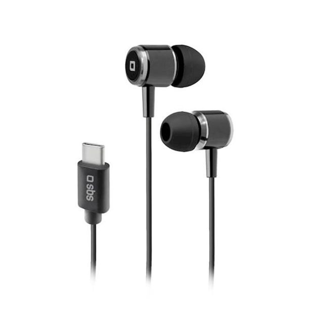 SLUŠALKE SBS STEREO USB TIP C Z MIKROFONOM ČRNE