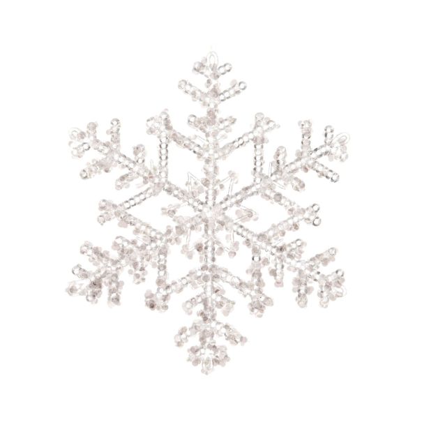 OKRASEK ZA JELKO SNEŽINKA 18 CM TRANSPARENT