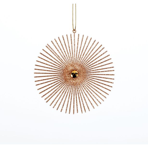 OKRASEK ZA JELKO GLOSSTYLE SNEŽINKA ZLATA Z DIAMANTO M FI 10 CM