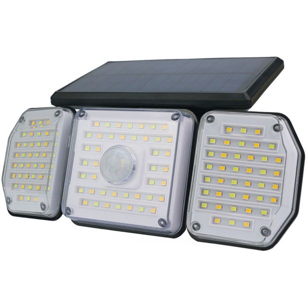 SOLARNA VRTNA SVETILKA ENTAC S SENZORJEM IN DALJINCEM 3 LED PANELI CCT IP44