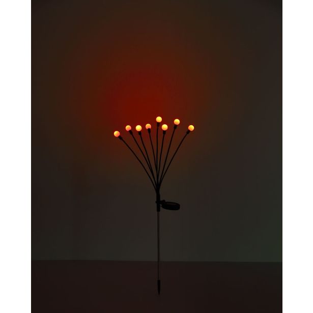 SOLARNA VRTNA SVETILKA GLOBO 8X RGB LED 0.06W 3.2V ČRNA, MENJALNIK BARV INOX