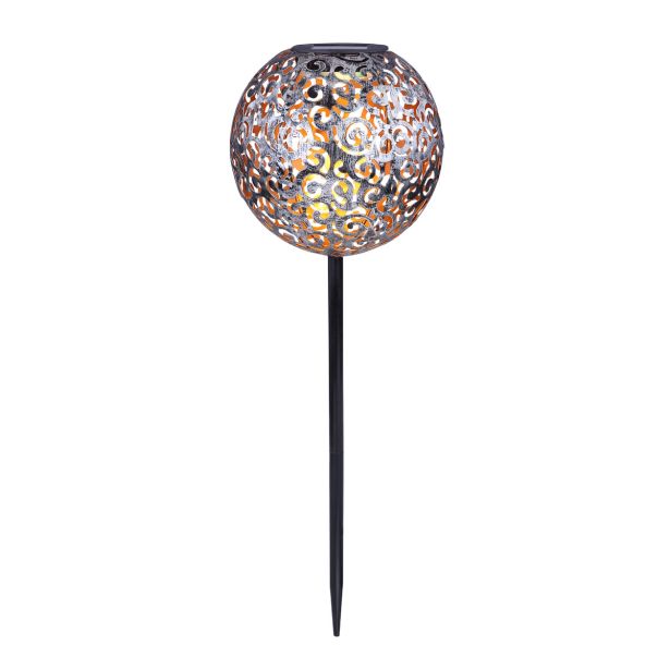 SOLARNA VRTNA SVETILKA GLOBO BUNKA LED KOVINSKA RETRO 0.06W 3V, 3000K