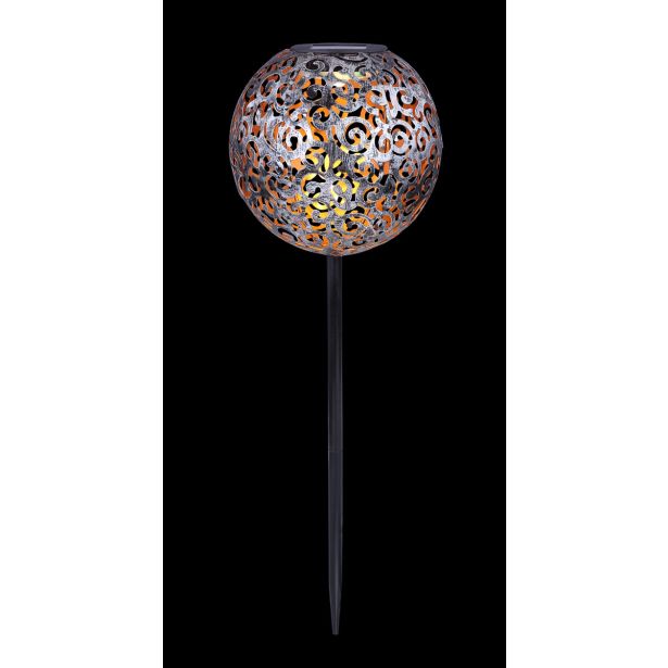 SOLARNA VRTNA SVETILKA GLOBO BUNKA LED KOVINSKA RETRO 0.06W 3V, 3000K