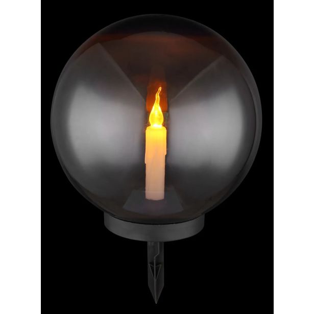 SOLARNA VRTNA SVETILKA GLOBO KROGLA, Z IMITACIJO SVEČE LED 0.06W IP44 25X38.5 CM