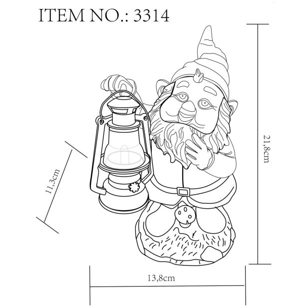 SOLARNA VRTNA SVETILKA GLOBO PALČEK LED PLASTIKA 0.06W 3V, 2700K