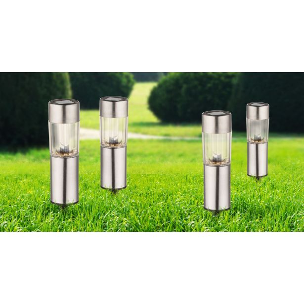 SOLARNA VRTNA SVETILKA GLOBO PALICA INOX 4X 0.06 W 3.2 V, TOPLO BELA