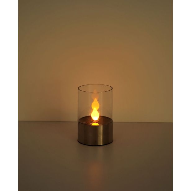 SOLARNA VRTNA SVETILKA GLOBO SVEČKA INOX SIVA 0.06 W 3.2 V, 1800K