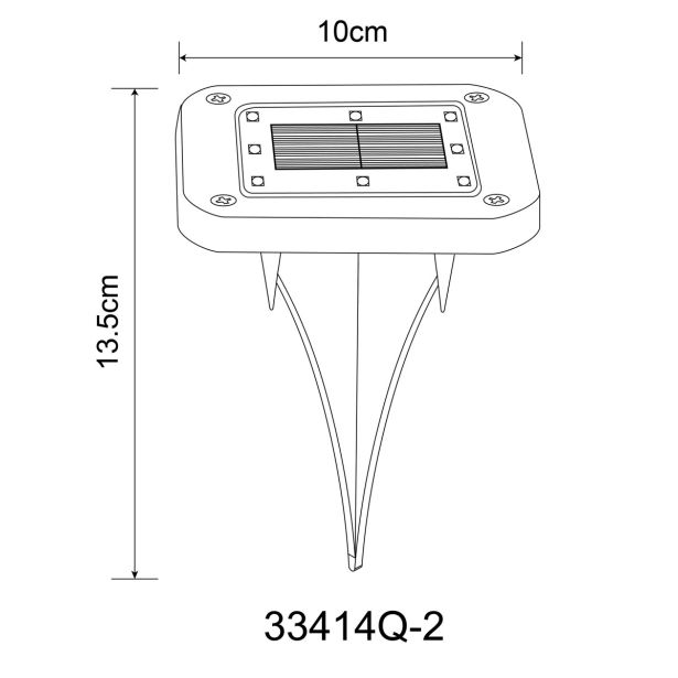 SOLARNA VRTNA SVETILKA GLOBO TALNA KVADRATNA LED ČRNA 0.1W 3V, BELA INOX 4X