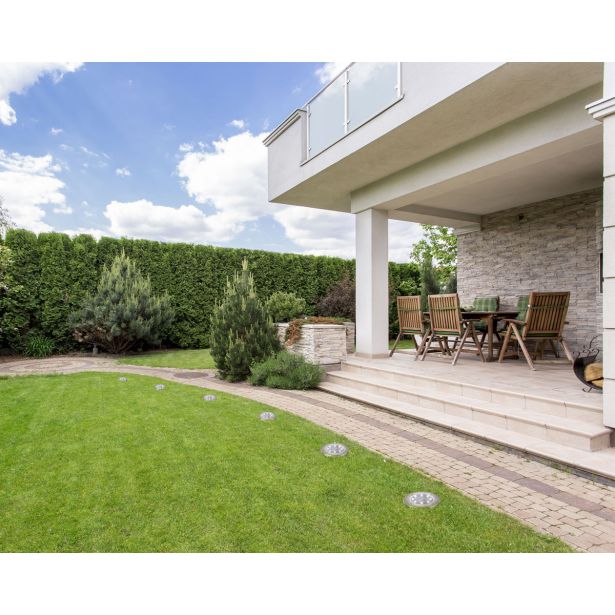 SOLARNA VRTNA SVETILKA GLOBO TALNA OKROGLA LED ČRNA 0.1W 3V, BELA INOX 2X