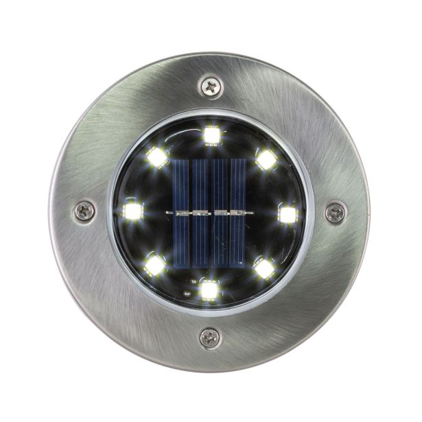 SOLARNA VRTNA SVETILKA GLOBO TALNA OKROGLA LED ČRNA 0.1W 3V, BELA INOX 2X