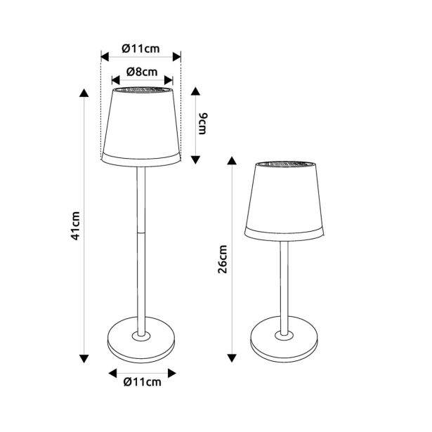 SOLARNA VRTNA SVETILKA GLOBO ZLATA NAMIZNA LED 0.06W IP44 3000K 110X410 MM
