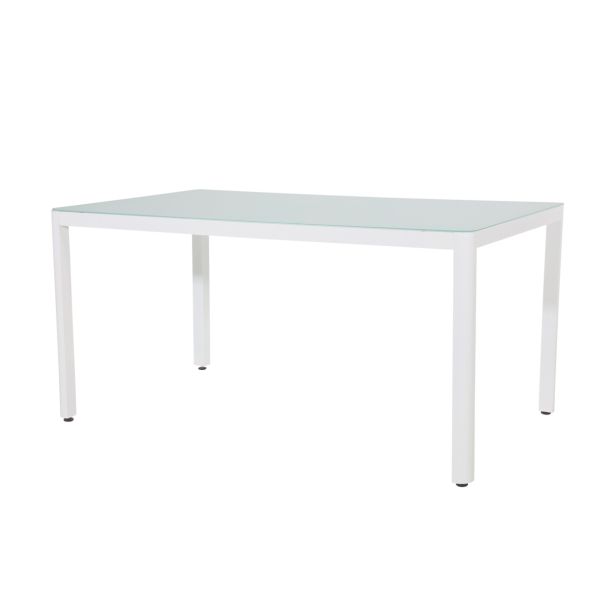 KOVINSKA MIZA LESLI SOLEIL 150X90 CM BELA