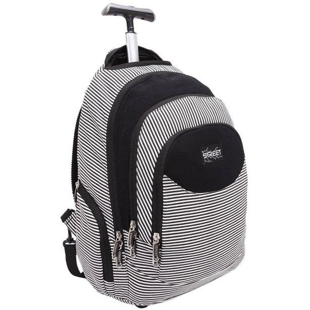 ŠOLSKA TORBA NA KOLESIH STREET TROLLEY ROUND CANVAS NAVY