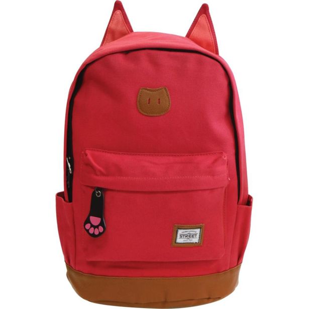 ŠOLSKI NAHRBTNIK STREET ROUND CAT PINK