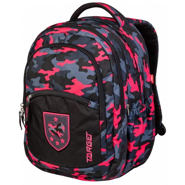 ŠOLSKI NAHRBTNIK TARGET 2V1 CURVED CAMOUFLAGE PINK 26943