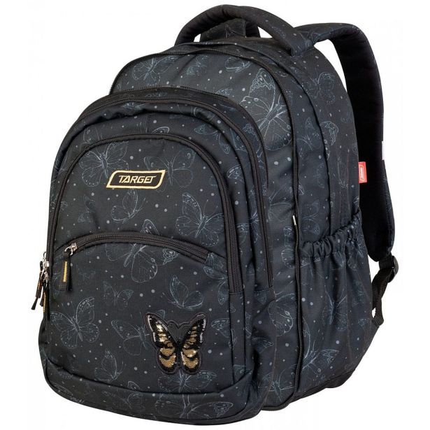ŠOLSKI NAHRBTNIK TARGET 2V1 CURVED SPARKLING BUTTERFLY 27643