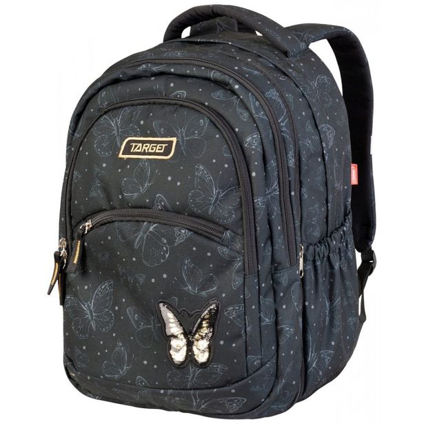 ŠOLSKI NAHRBTNIK TARGET 2V1 CURVED SPARKLING BUTTERFLY 27643