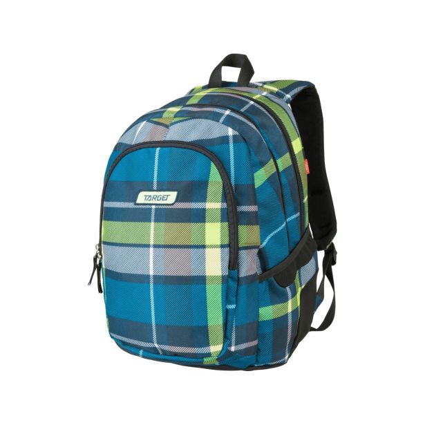 ŠOLSKI NAHRBTNIK TARGET 3 ZIP CLASSIC CHECK GREEN