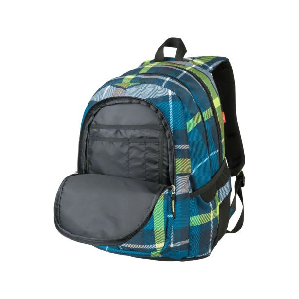 ŠOLSKI NAHRBTNIK TARGET 3 ZIP CLASSIC CHECK GREEN