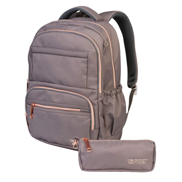 ŠOLSKI NAHRBTNIK TARGET S PERESNICO SET GLAMMER DUSTY GREY 28709