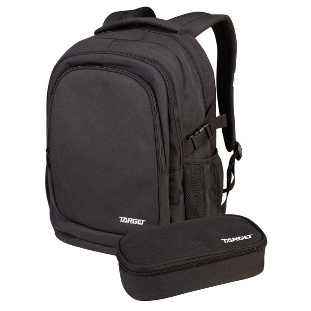ŠOLSKI NAHRBTNIK TARGET S PERESNICO SET URB-X MELANGE BLACK 28715
