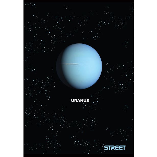 ŠOLSKI ZVEZEK STREET PLANETS A4 ČRTAN Z ROBOM, 54 LISTOV, SORT