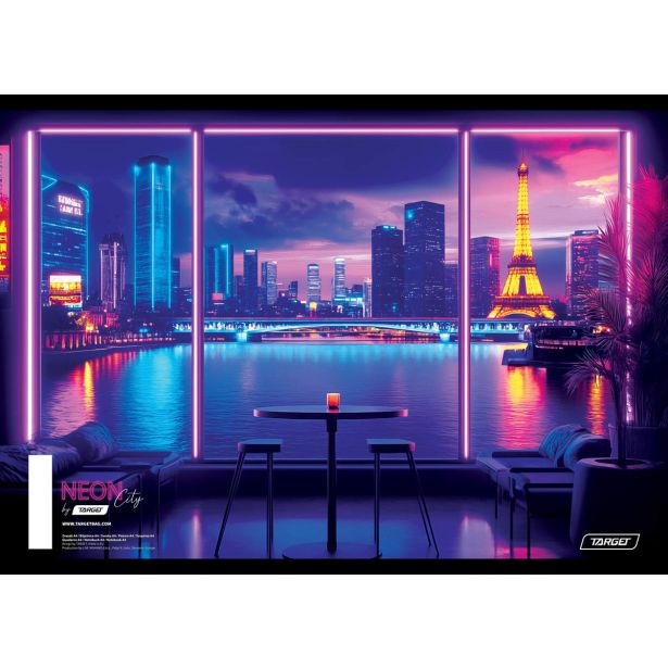ŠOLSKI ZVEZEK TARGET A4 BREZČRTNI CITY NEON 28932 52L